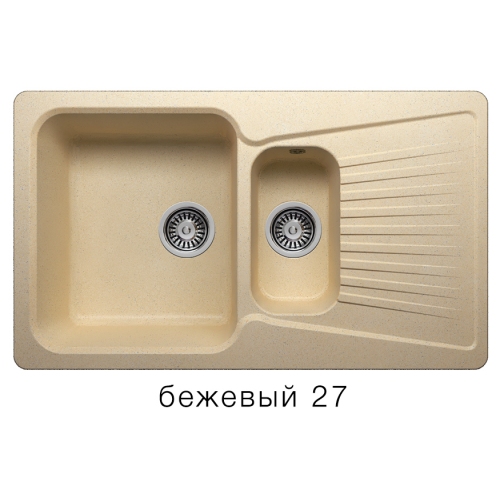 Купить Мойка для кухни под мрамор Полигран-М F 18 (бежевый, цвет №27) в интернет-магазине Ravta – самая низкая цена