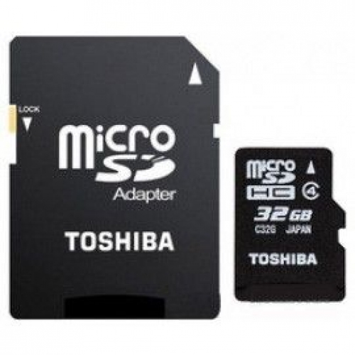 Купить Карта памяти Toshiba microSDHC 32Gb Class4 (SD-C32GJ(6A) + адаптер в интернет-магазине Ravta – самая низкая цена