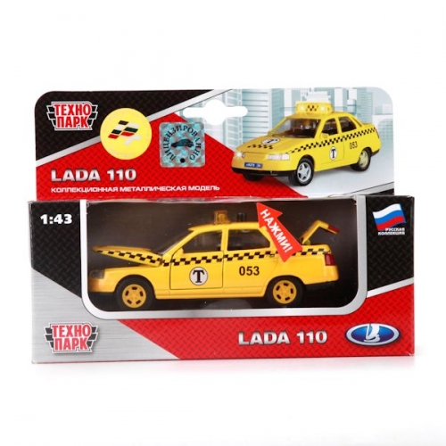 Купить Технопарк. Модель "Лада 2110 Такси" арт.CT10-110-7 металл.инерц.свет+звук,открыв. двери в интернет-магазине Ravta – самая низкая цена