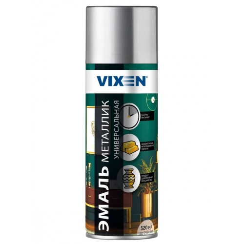 Купить Эмаль универсальная металлик VIXEN VX19130 хром зеркальный, аэрозоль 520мл в интернет-магазине Ravta – самая низкая цена