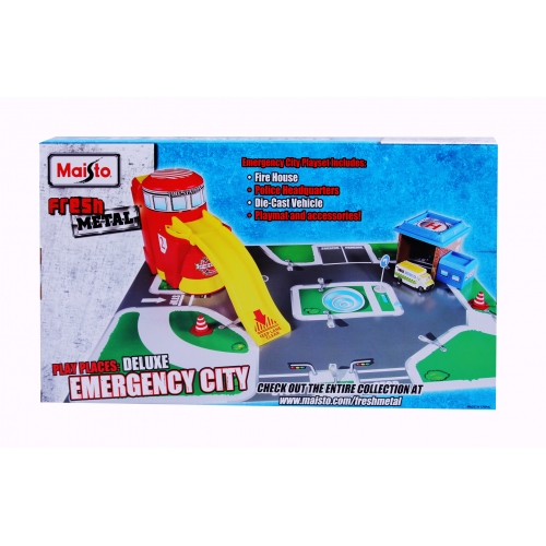Купить Maisto.Игровой набор арт.12117 "EMERGENCY CITY Спасательные службы" пожарная станция и полиция в интернет-магазине Ravta – самая низкая цена
