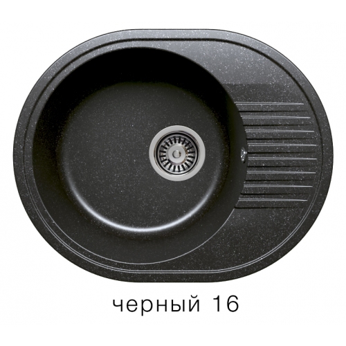 Купить Мойка для кухни под мрамор Полигран-М F 22 (черный, цвет №16) в интернет-магазине Ravta – самая низкая цена