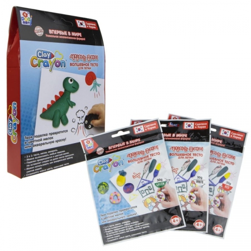 Купить Clay Crayon. Набор тесто-мелков "Динозавр" (3 цвета по 30 гр) в кор. 13,9x19x3 см арт.Т19012 в интернет-магазине Ravta – самая низкая цена