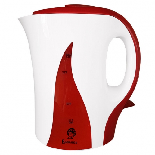 Купить Чайник Василиса Т14-1100 белый с красным 1,0л, 1100Вт в интернет-магазине Ravta – самая низкая цена
