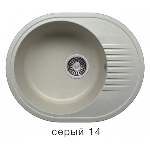 Купить Мойка для кухни под мрамор Полигран-М F 22 (серый, цвет №14) в интернет-магазине Ravta – самая низкая цена