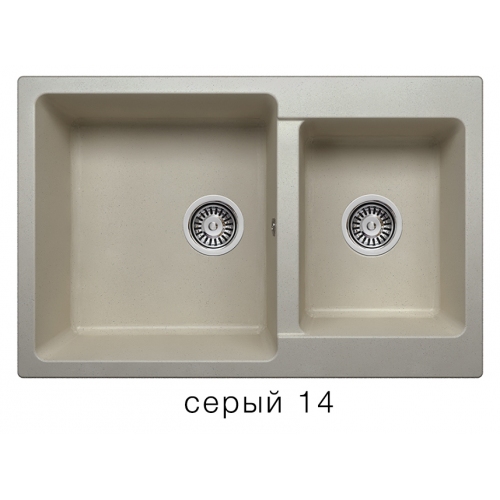 Купить Мойка для кухни под мрамор Полигран-М F 15 (серый, цвет №14) в интернет-магазине Ravta – самая низкая цена
