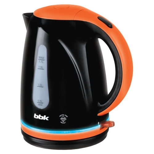 Купить Чайник BBK EK-1701P черный/оранж, пластик,об.1,7л.,2200Вт. в интернет-магазине Ravta – самая низкая цена
