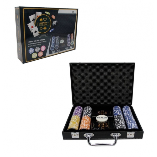 Купить Фабрика Покера: Премиум-набор из 200 фишек для покера с номиналом в кожаном кейсе арт.CPPS200L в интернет-магазине Ravta – самая низкая цена