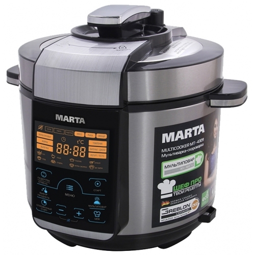Купить Мультиварка Marta MT-4309 (черный/серебристый) в интернет-магазине Ravta – самая низкая цена