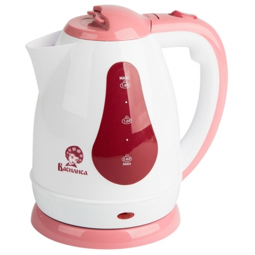 Купить Чайник Василиса Т3-1500 белый с темно-розовым 1,8л, 1500Вт в интернет-магазине Ravta – самая низкая цена
