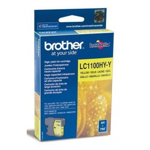 Купить Картридж струйный Brother LC1100HYY yellow для DCP-6690CW cyan (750 стр) в интернет-магазине Ravta – самая низкая цена