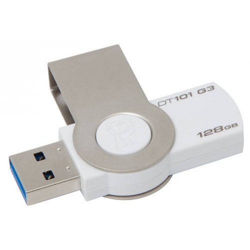 Купить Флеш диск USB Kingston 128Gb DataTraveler 101 G3 DT101G3/128GB-YAN USB3.0 белый в интернет-магазине Ravta – самая низкая цена