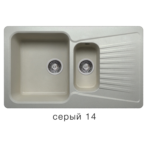 Купить Мойка для кухни под мрамор Полигран-М F 18 (серый, цвет №14) в интернет-магазине Ravta – самая низкая цена