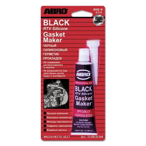 Купить Герметик прокладок силиконовый чёрный 42,5 г ABRO в интернет-магазине Ravta – самая низкая цена