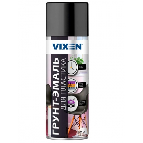 Купить Грунт-эмаль для пластика VIXEN черный матовый RAL9005 520мл в интернет-магазине Ravta – самая низкая цена