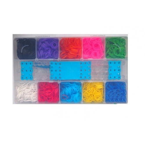 Купить Набор для плетения из резиночек арт.HC-58 Пластиковый контейнер (2000 резиночек,станок,крючок) в интернет-магазине Ravta – самая низкая цена
