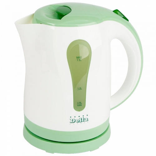 Купить Чайник DELTA DL-1017 белый с зеленым 2200 вт,1.8 л в интернет-магазине Ravta – самая низкая цена