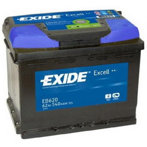 Купить Аккумулятор автомобильный EXIDE Excell EB620 (62R)  62 А/ч 540А обратная полярность в интернет-магазине Ravta – самая низкая цена