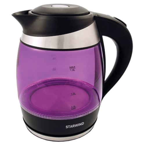Купить Чайник STARWIND SKG 2217 фиолетовый/черный 1.8л. 2200Вт (стекло) в интернет-магазине Ravta – самая низкая цена