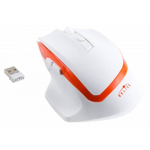 Купить Мышь Oklick 630LW белый/оранжевый оптическая (1600dpi) беспроводная USB игровая (5but) в интернет-магазине Ravta – самая низкая цена