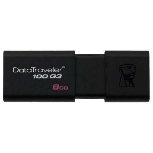Купить Флеш Диск Kingston 8Gb DataTraveler 100 G3 DT100G3/8GB USB3.0 черный в интернет-магазине Ravta – самая низкая цена