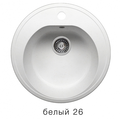 Купить Мойка для кухни под мрамор Полигран-М F 08 (белый, цвет №26) в интернет-магазине Ravta – самая низкая цена
