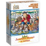 Страна сказок Фигурный деревянный пазл "Дедушка Мазай и зайцы" арт.8443