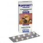 АВЗ Ципровет антибактериальный препарат для крупных и средних собак 10таб