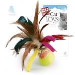 Игрушка GiGwi для кошек Мячик с перьями