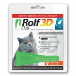 Рольф Клуб 3D R401 Капли д/кошек до 4кг от клещей, блох и комаров