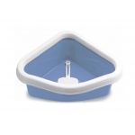 Туалет угловой Stefanplast Sprint Corner, с рамкой и совочком, голубой, 40*56*14см
