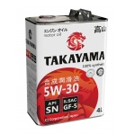 Масло TAKAYAMA SAE 5W-30, ILSAC GF-5, API SN (4л)  моторное