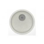 Кварцевая мойка для кухни Толеро R-104 (белый, цвет №923)  круглые