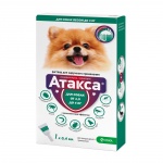 АТАКСА капли для собак весом  до 4 кг против блох, вшей, власоедов 1 пипетка по 0,4 мл
