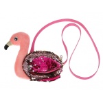 Мой питомец. Мягкая игрушка сумочка "Фламинго" из пайеток 16х18см, в пак арт.F80131-17