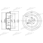 pdr1479 PATRON Тормозной барабан