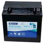Мото аккумулятор EXIDE AGM12-12 12Ah 200A  прямой полярности