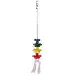 Игрушка для попугая деревянная с верёвк., на цепочке, 30 см