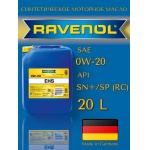 Масло моторное RAVENOL EHS 0W-20 синтетическое 20л