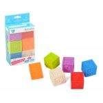 Elefantino. Мягкие кубики 6 шт. с выпуклыми элементами яркие цвета, в/к 11*6,4*16 см. арт.IT106447
