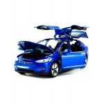 Модель мет. "Tesla Model X" 1:32  инерц. свет, звук открыв. двери,багажник и капот арт.6810/71383