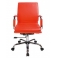 Кресло руководителя Бюрократ CH-993-Low/Red низкая спинка красный искусственная кожа крестовина хром