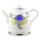 Чайник керамический Великие Реки Малиновка-9, термический рисунок - тропические цветы, 1,5 л, 1,2 л полезный объем