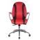 Кресло руководителя Бюрократ _Mio-Low/Red+Bl низкая спинка красный черный кожа крестовина алюминий
