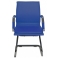 Кресло Бюрократ CH-993-Low-V/blue низкая спинка синий искусственная кожа полозья хром