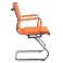 Кресло Бюрократ CH-993-Low-V/orange низкая спинка оранжевый искусственная кожа полозья хром