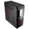 Корпус AeroCool V3X Red edition black w/o PSU ATX 2*USB audio HD