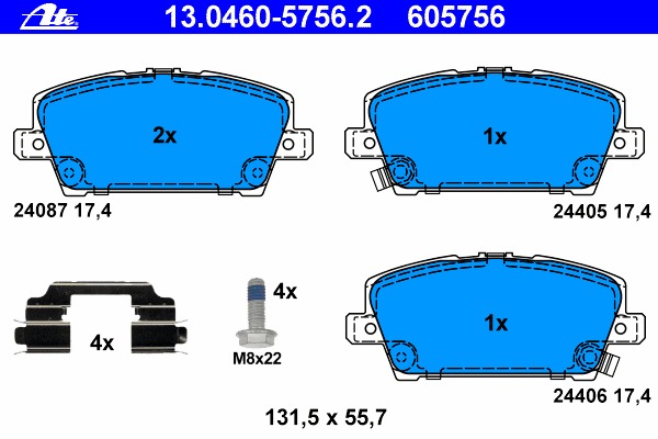8db355006-911 HELLA PAGID Комплект тормозных колодок, дисковый тормоз