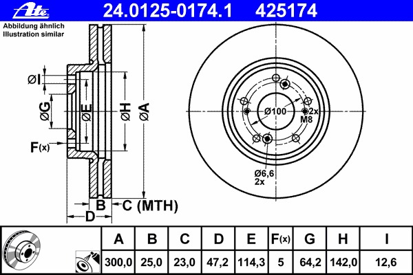 24.0125-0174.1 ATE Тормозной диск