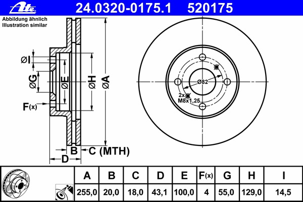 24.0320-0175.1 ATE Тормозной диск